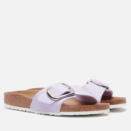 Женские сланцы Birkenstock Madrid Big Buckle Rivet Logo Textile Purple Fog