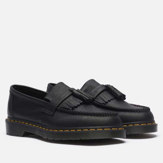 Мужские ботинки лоферы Dr. Martens Adrian Yellow Stitch Ambassador Black