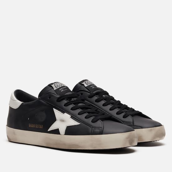 Мужские кроссовки Golden Goose Super-Star Leather Star Black/White