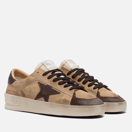 Мужские кроссовки Golden Goose Stardan Leather Star Beige/Brown/White