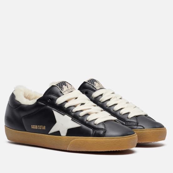 Мужские кроссовки Golden Goose Super-Star Puffy Leather Star Black/Milk