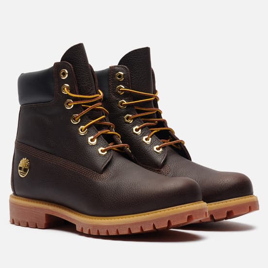 Мужские ботинки Timberland Premium 6-Inch Waterproof Dark Brown Full-Grain/Black