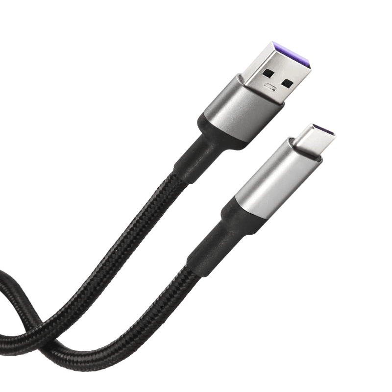 Дата-кабель Usams USB - Type-C, 6А, нейлон (черный)