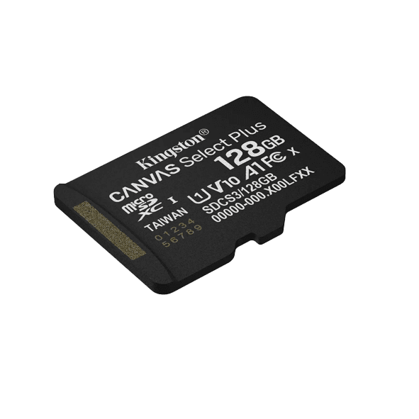 Карта памяти MicroSD KINGSTON 128GB Class 10 Canvas Select Plus A1 U1 V10  (150 Mb/s) без адаптера