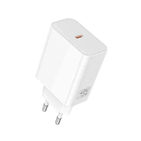Блок питания сетевой 1 Type-C HOCO C162A 40W с кабелем Type-C на Type-C, белое