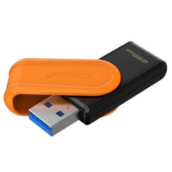 USB 3.2 накопитель KINGSTON 256GB DataTraveler Exodia S R/W 70/25, оранжевый/черный