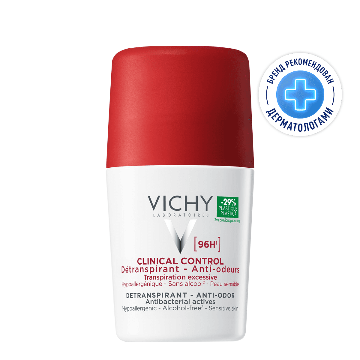 Vichy Clinical Control Дезодорант-антиперспирант против избыточного потоотделения 96 ч
