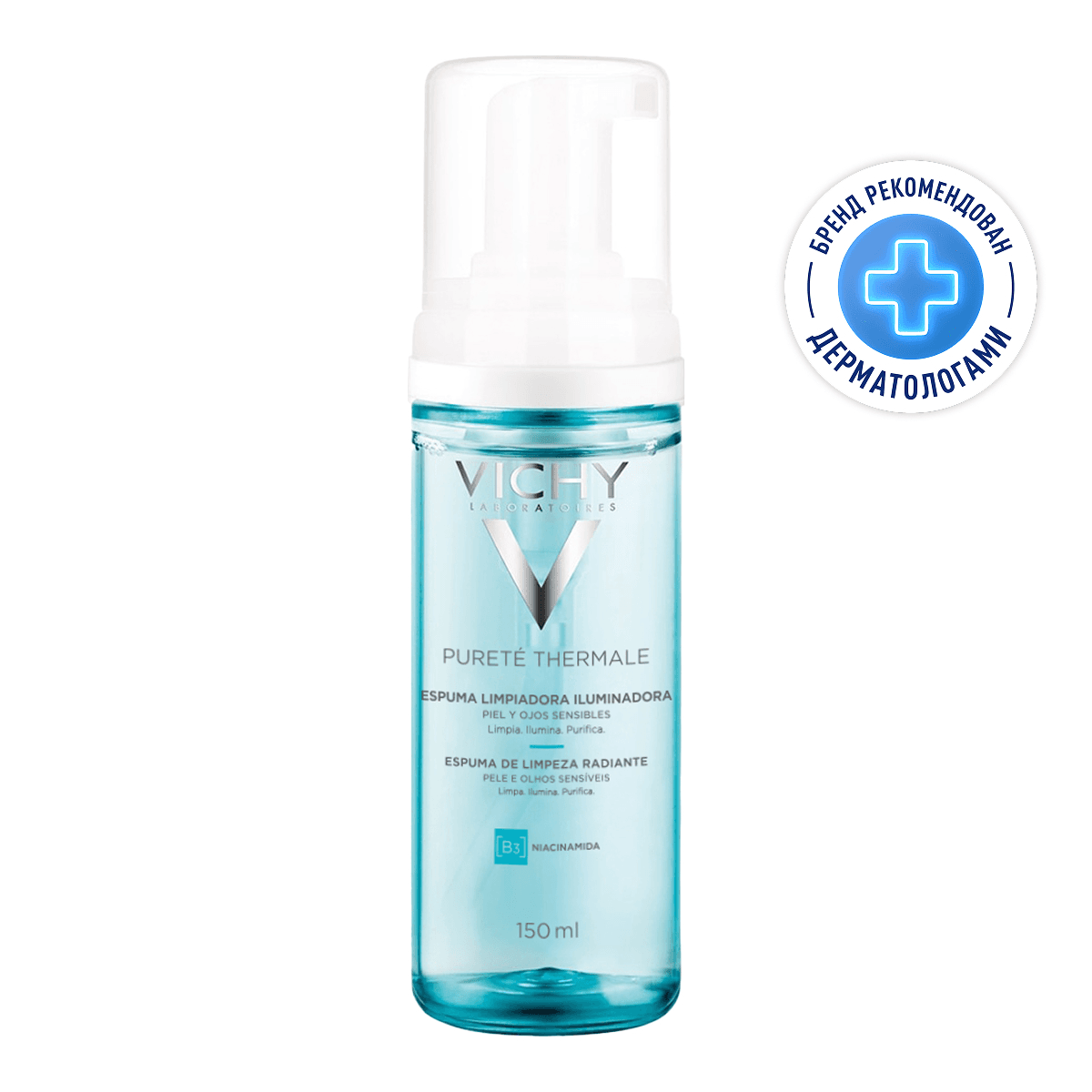 Vichy Purete Thermale Пенка очищающая для лица придающая сияние