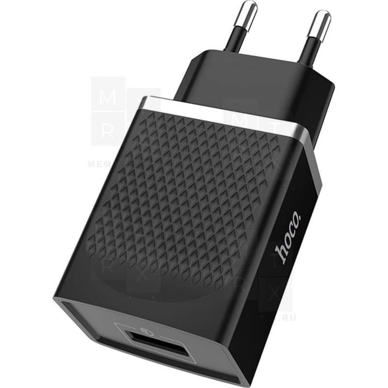 Сетевое зарядное устройство USB Hoco C42A (3A,быстрая зарядка QC 3.0) Черный