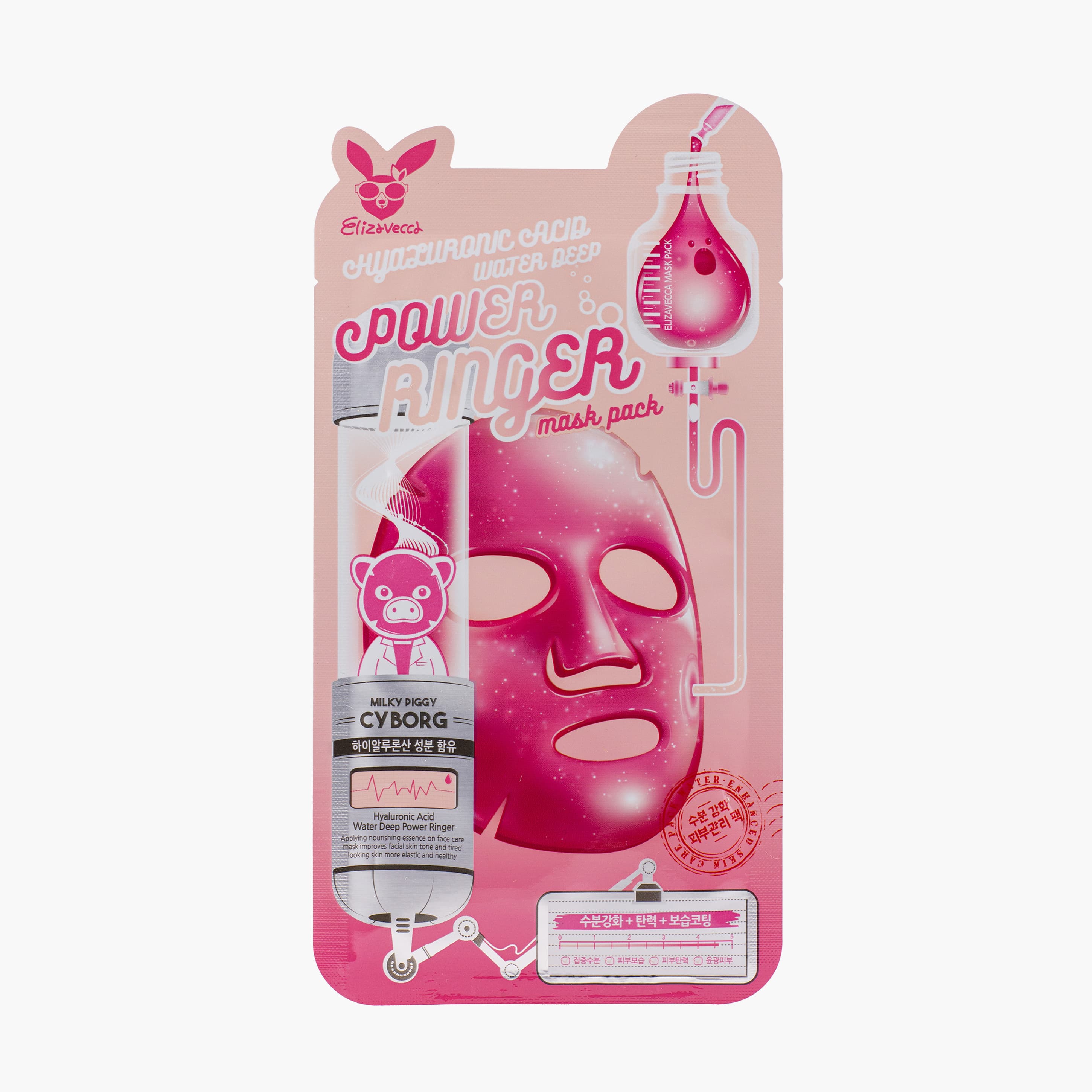 Маска тканевая с гиалуроновой кислотой | Elizavecca Hyaluronic Acid Water Deep Power Ringer Mask Pac