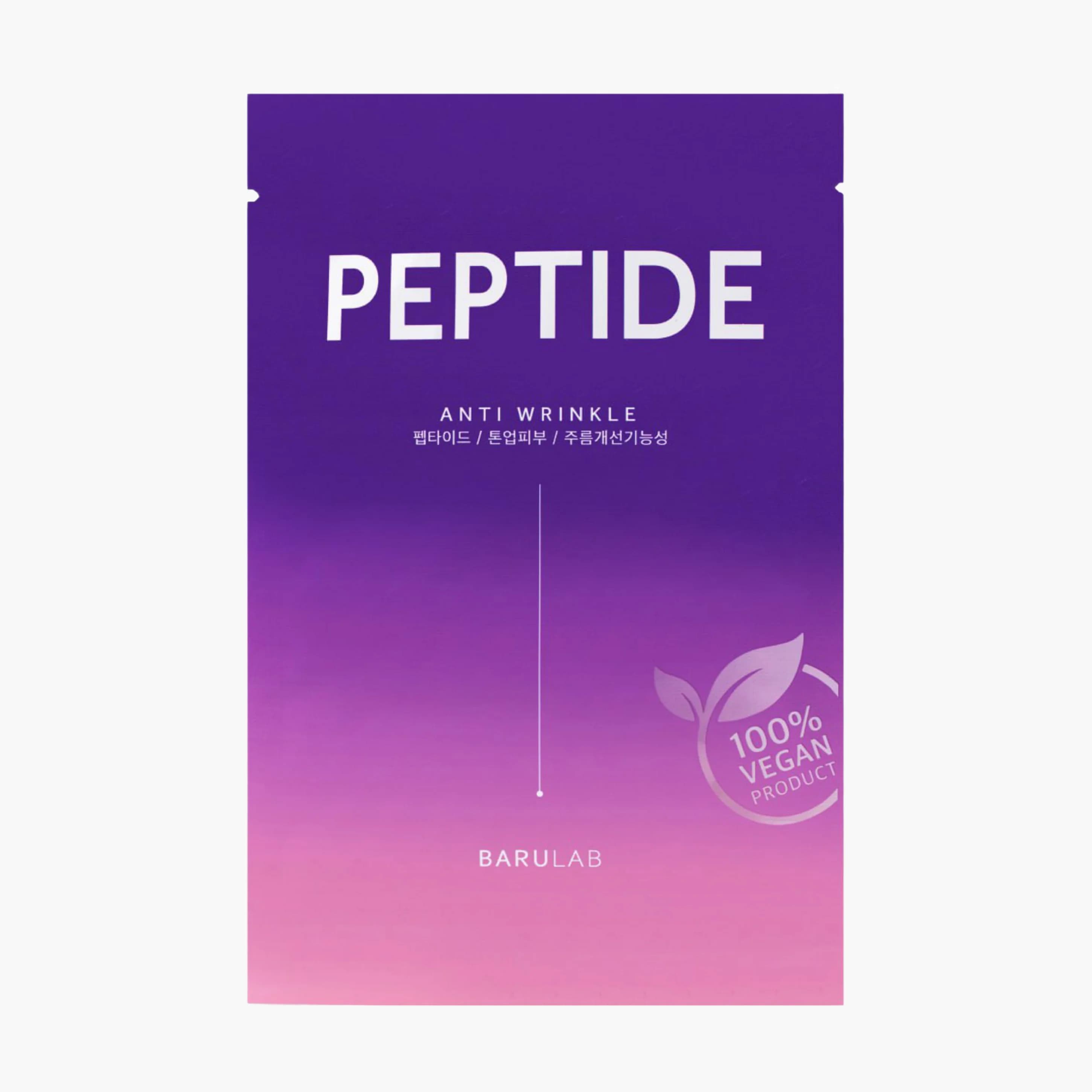 Маска тканевая веганская для упругости кожи с пептидами | Barulab Vegan Mask Peptide Anti Wrinkle 23