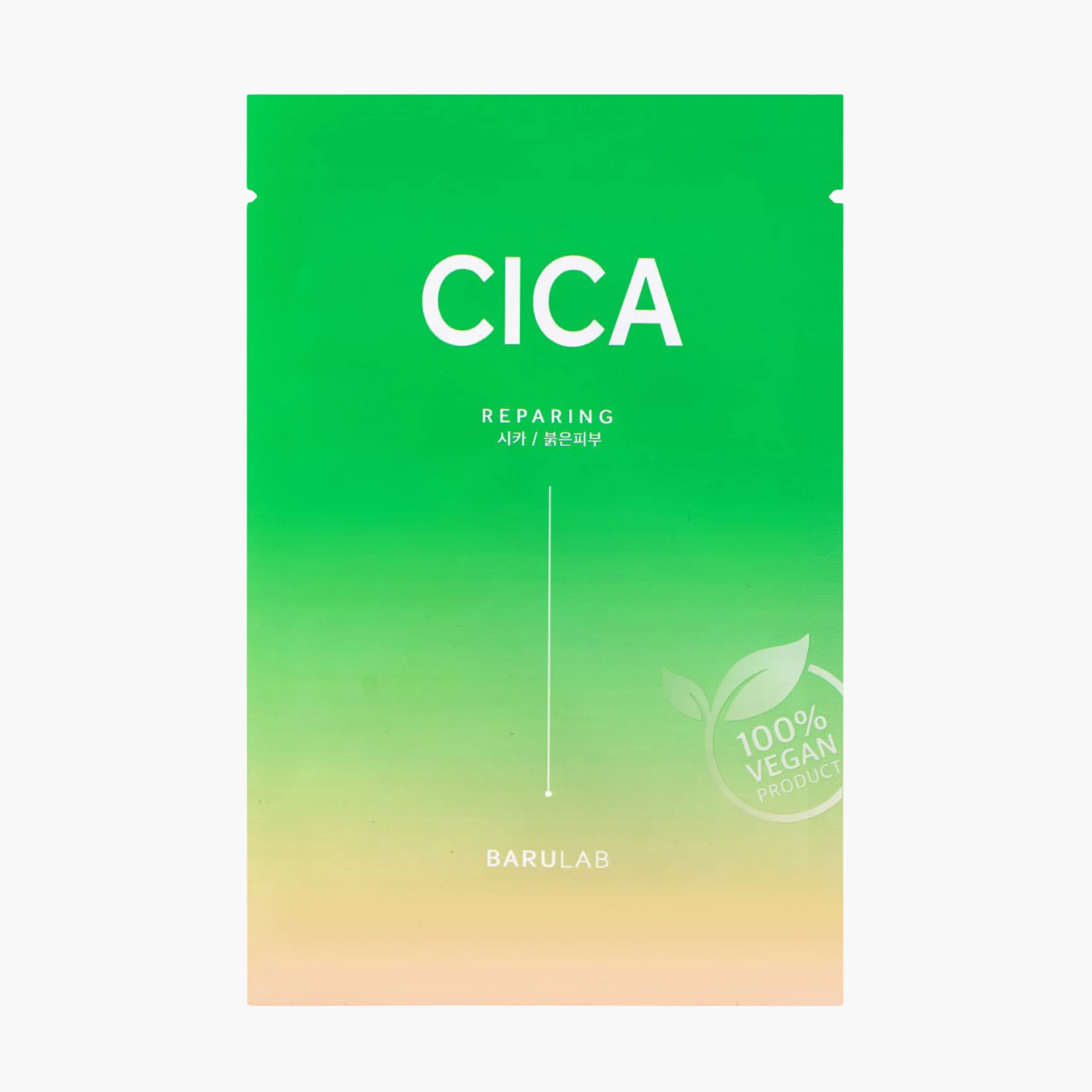 Маска тканевая веганская успокаивающая с экстрактом центеллы | Barulab The Clean Vegan Cica Mask