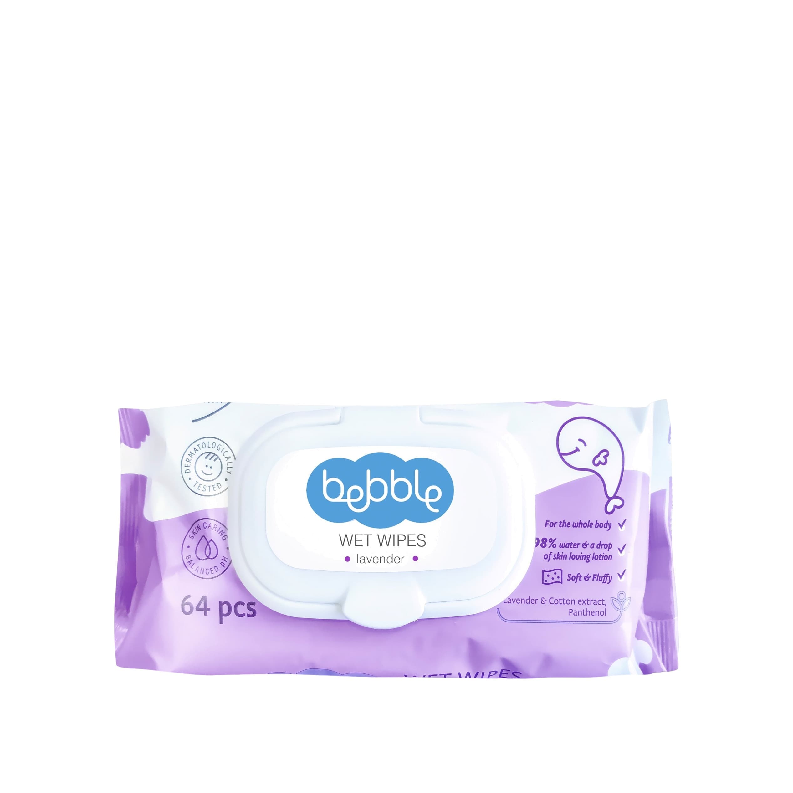 Салфетки влажные детские Лаванда с клипом-крышкой Wet Wipes