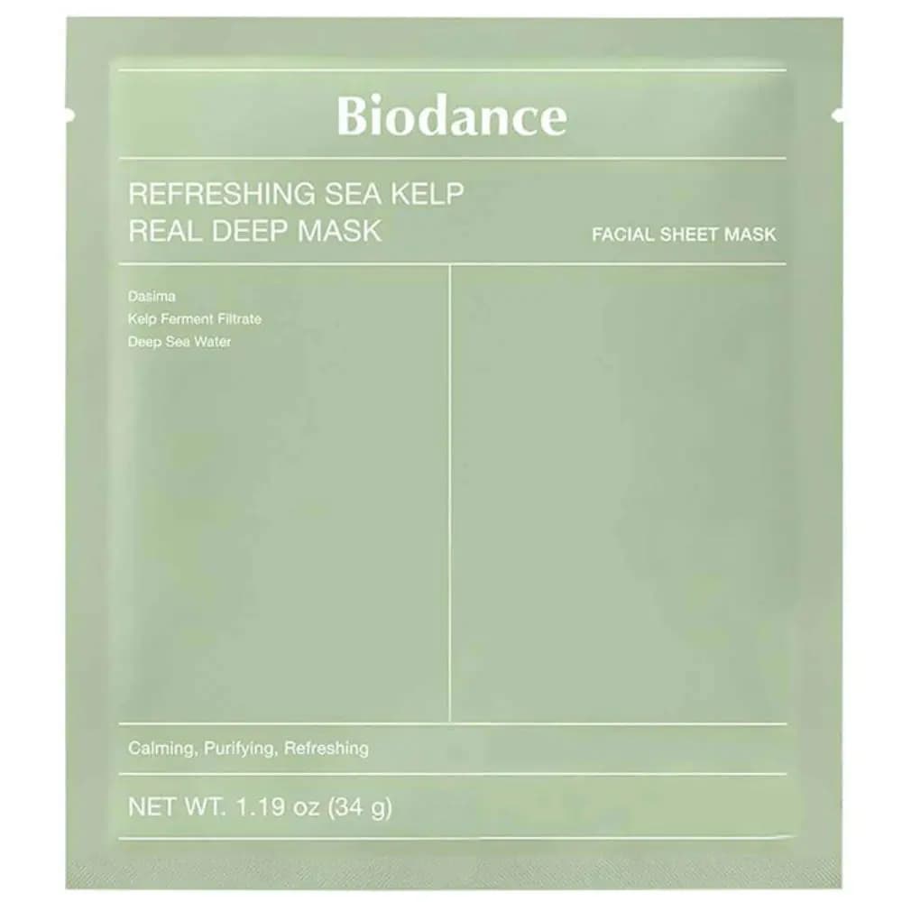 Успокаивающая гидрогелевая маска с экстрактом морских водорослей Refreshing Sea Kelp Real Deep Mask, 4 х 34 г