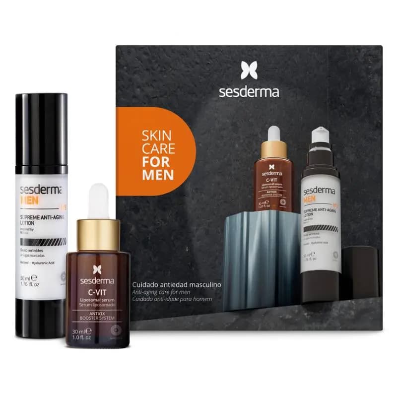 Набор Skin Care for Men: Антивозрастной лосьон, 50 мл + Сыворотка C-Vit, 30 мл