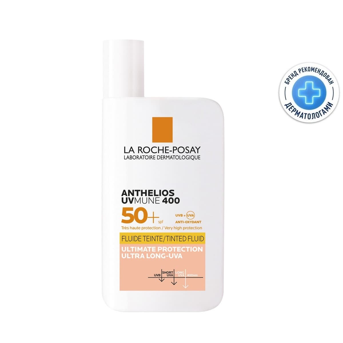 Ля Рош Позе Солнцезащитный тонирующий флюид для лица SPF 50+, (La Roche-Posay, Anthelios