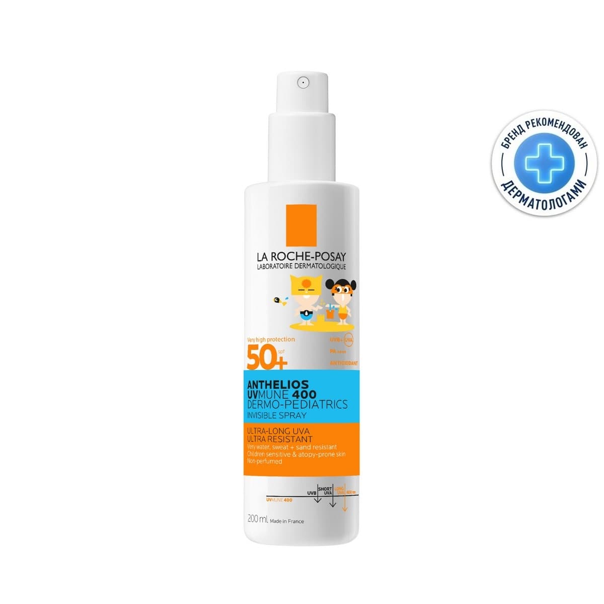 Ля Рош Позе Солнцезащитный детский спрей для лица и тела UVMUNE 400 SPF50+ / PPD 27, (La Roche-Posay, Anthelios