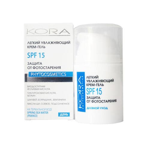 Легкий увлажняющий крем-гель SPF15, (Кора, Увлажнение кожи