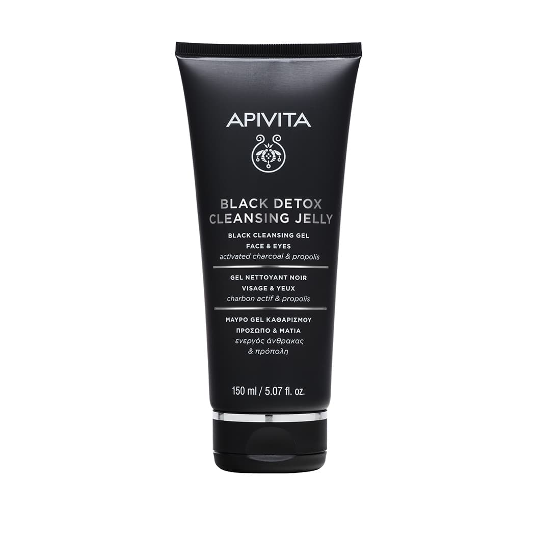 Апивита Очищающий гель Блэк Детокс для лица и глаз, (Apivita, Cleansing