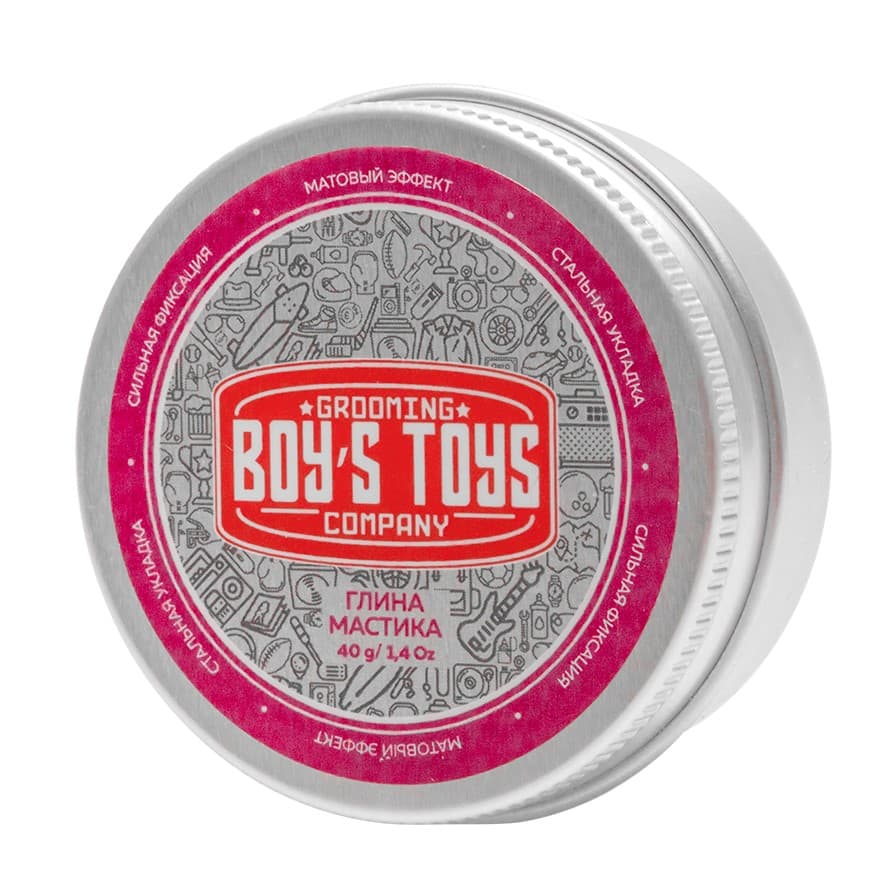 Глина для укладки волос высокой фиксации с низким уровнем блеска Strong Hold Clay Putty, (Boys Toys, Стайлинг