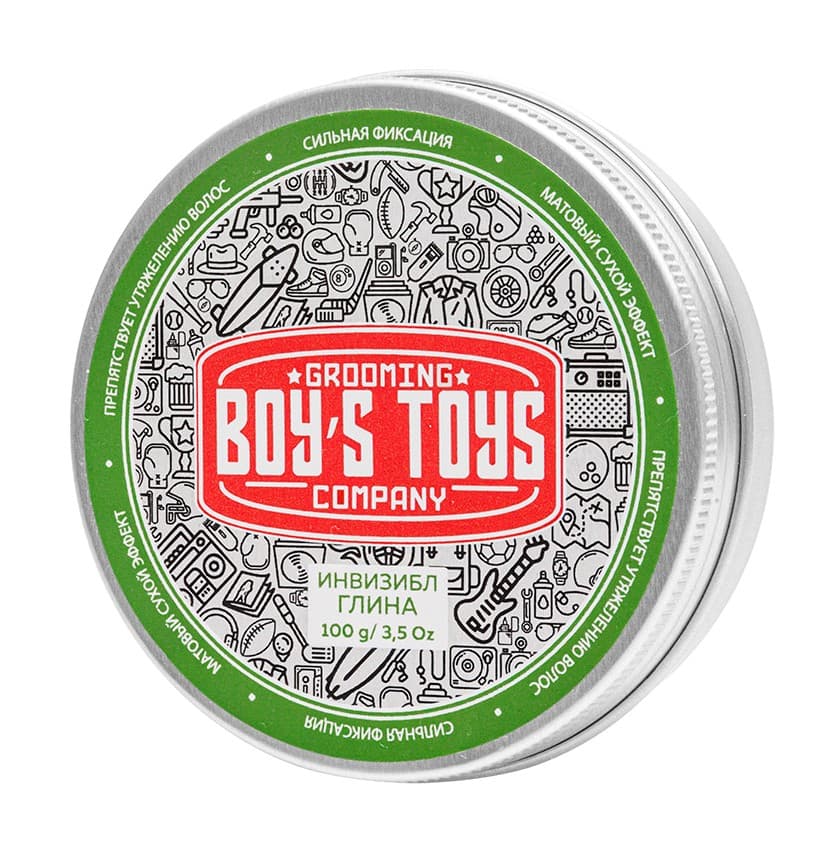 Глина для укладки волос сильной фиксации с низким уровнем блеска Invisible Forming Matte Clay, (Boys Toys, Стайлинг