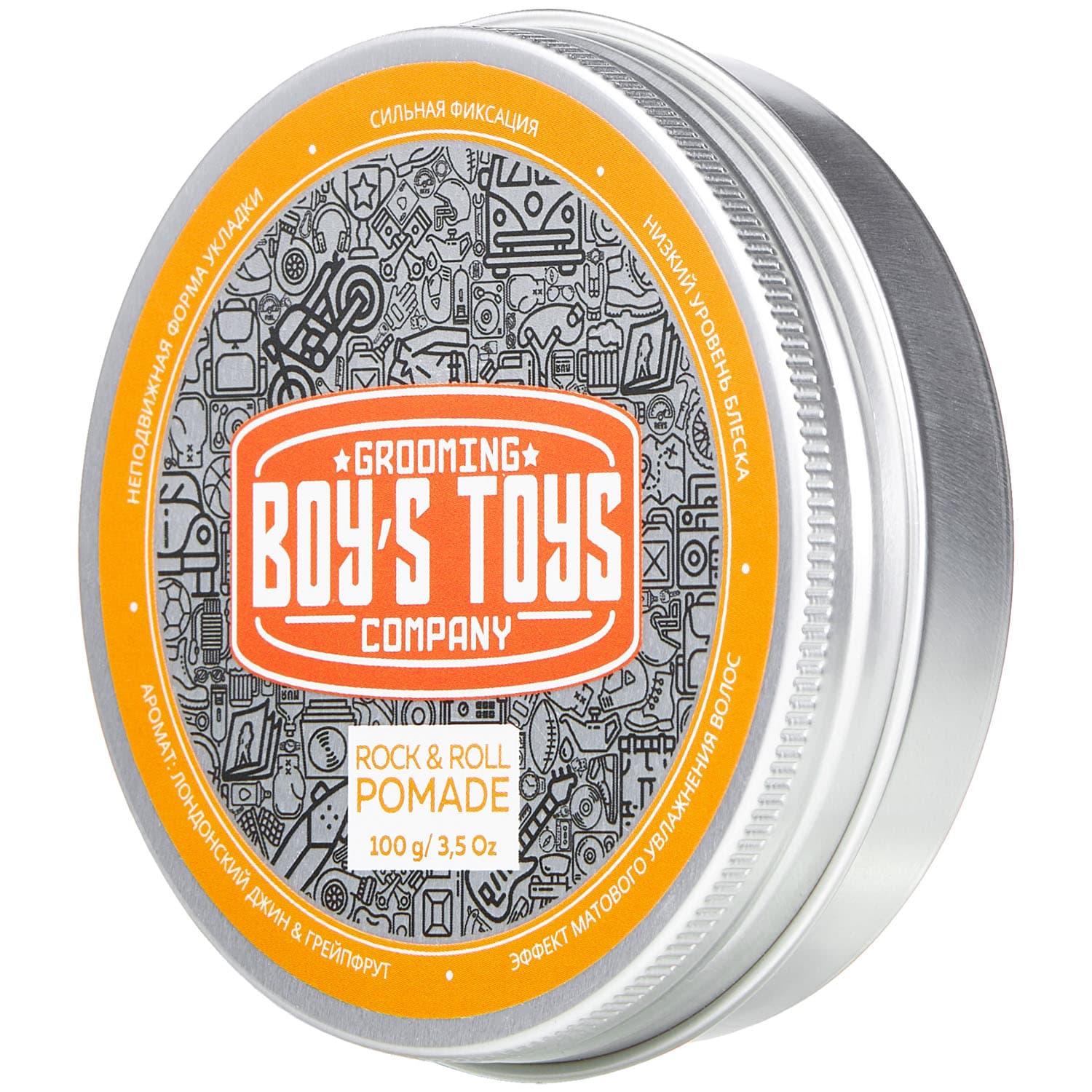 Помада для укладки волос сильной фиксации и средним уровнем блеска Rock & Roll Pomade, (Boys Toys, Стайлинг
