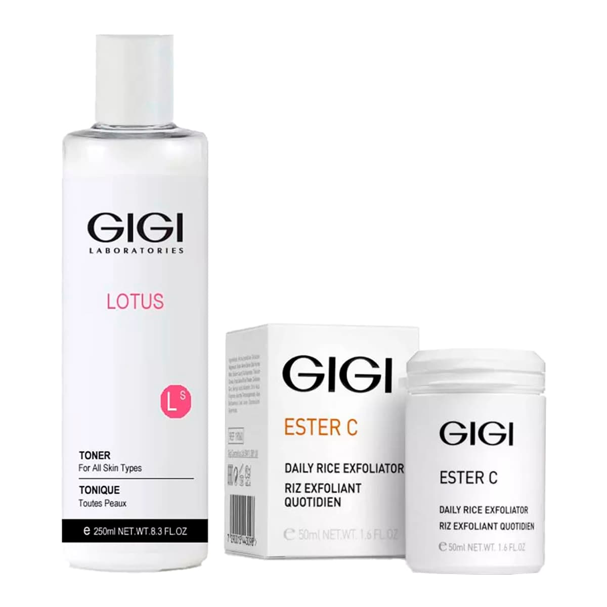 ДжиДжи Набор "Очищение и увлажнение": эксфолиант 50 мл + тоник 250 мл (GiGi, Lotus Beauty