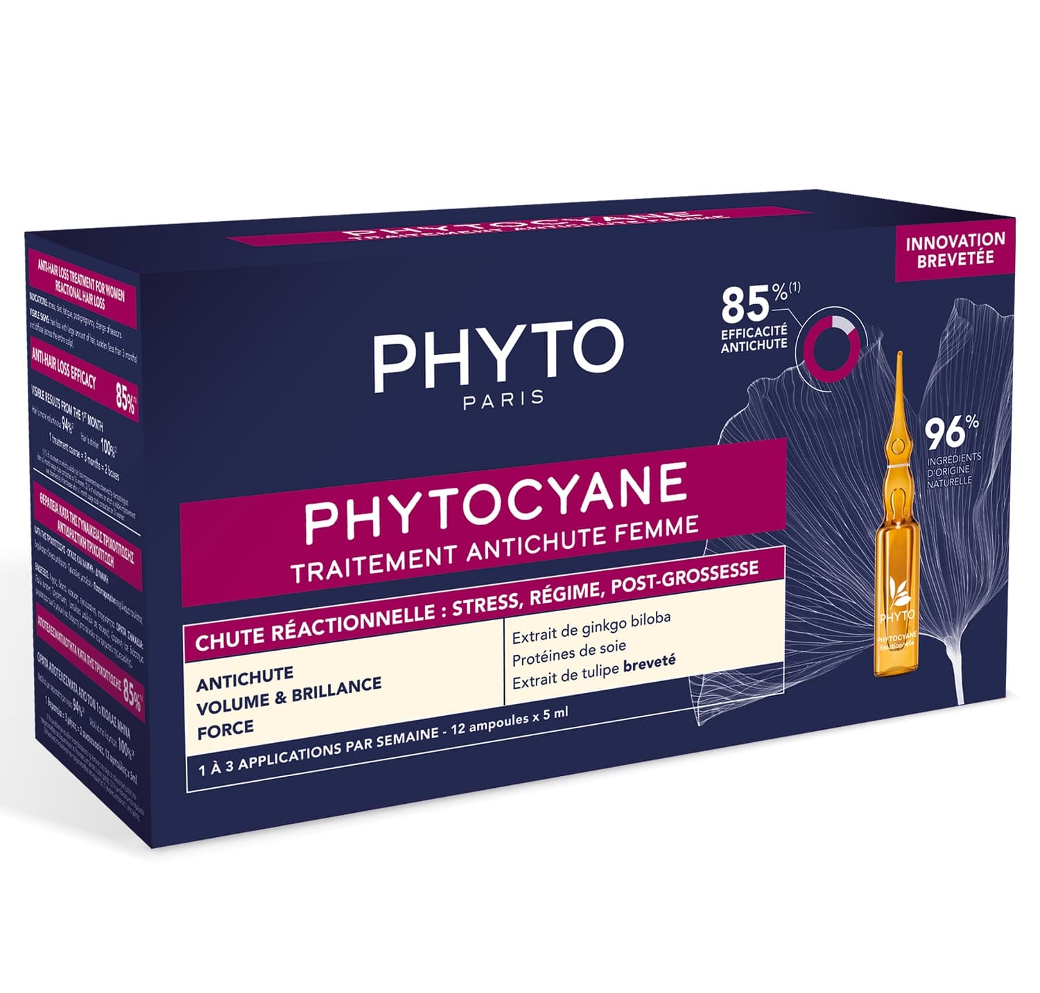 Фито Сыворотка против выпадения волос для женщин, 12 ампул х (Phyto, Phytocyane