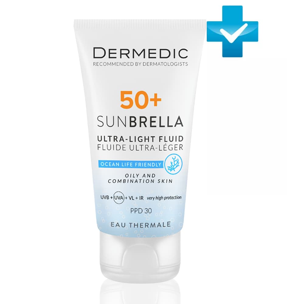 Дермедик Ультра-лёгкий солнцезащитный флюид SPF50+ для жирной и комбинированной кожи, (Dermedic, Sunbrella