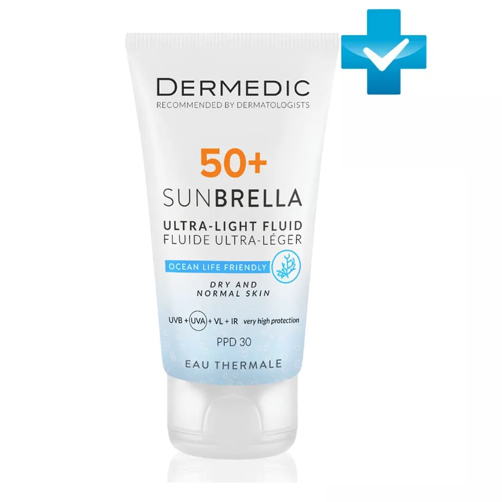 Дермедик Ультра-лёгкий солнцезащитный флюид SPF50+ для сухой и нормальной кожи, (Dermedic, Sunbrella