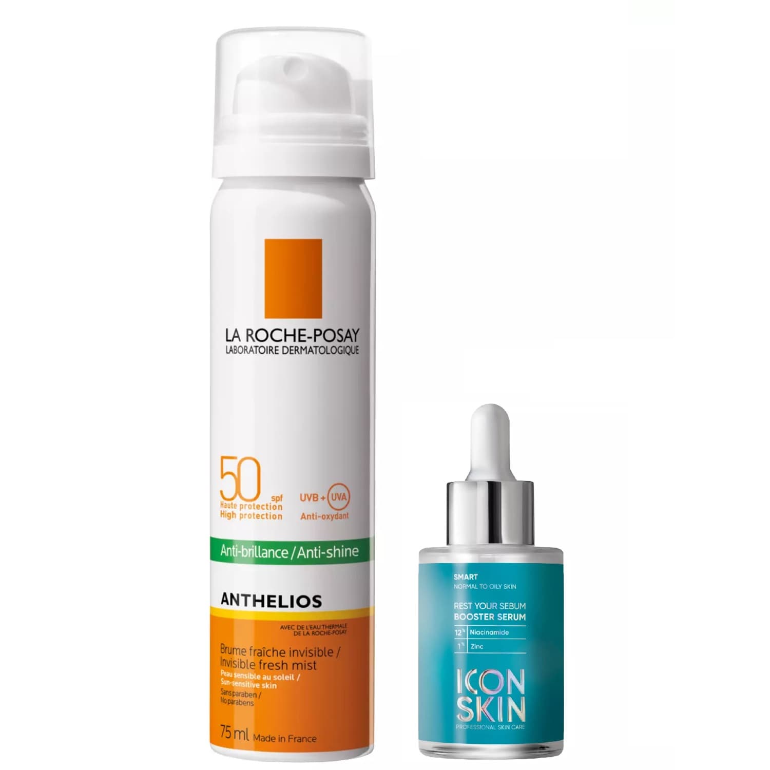 Набор "Защита для жирной кожи": спрей SPF50+ + сыворотка 30 мл (Beauty сеты, Защита от солнца
