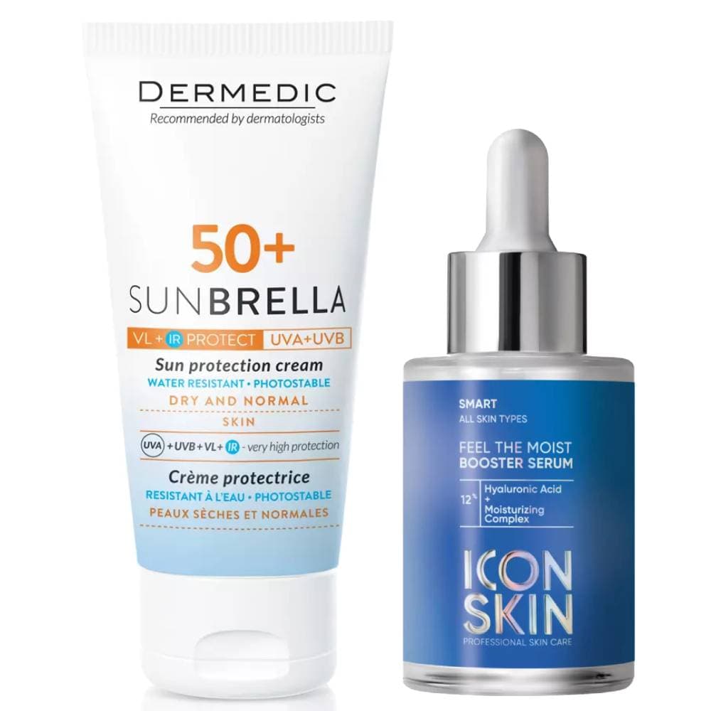 Набор "Защита и увлажнение": солнцезащитный крем SPF50+ + увлажняющая сыворотка 30 мл (Beauty сеты, Для лица