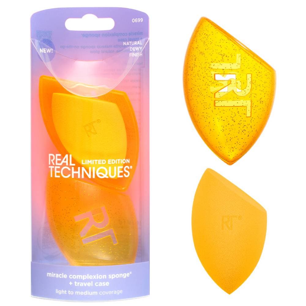 Реал Техникс Спонж для макияжа Miracle Complexion Sponge в футляре (Real Techniques, Night Brights)
