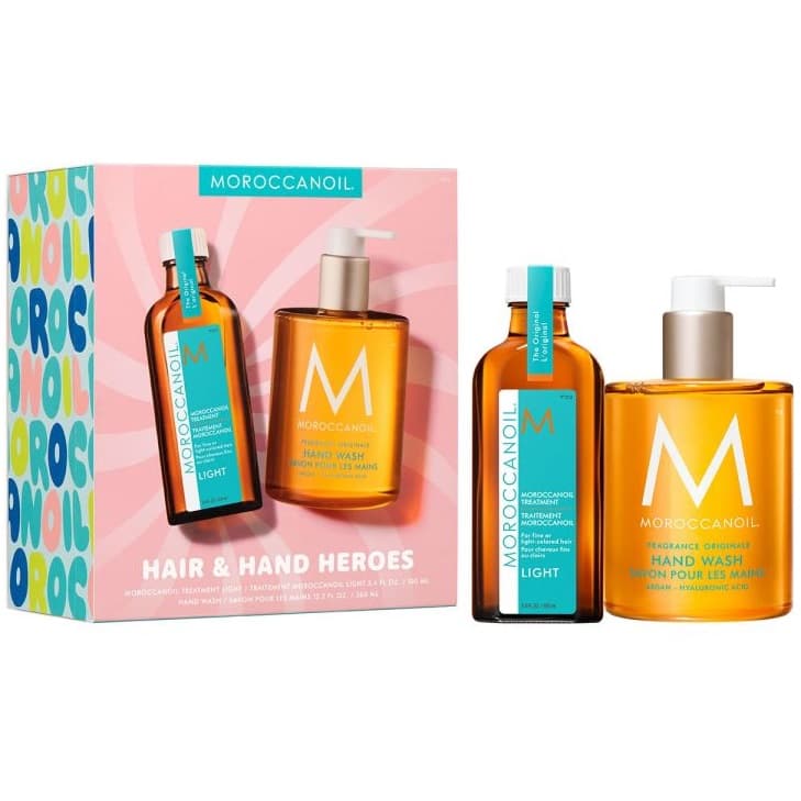 Мороканойл Набор Hair & Hand Heroes: масло для волос Light 100 мл + жидкое мыло 360 мл (Moroccanoil, Treatment