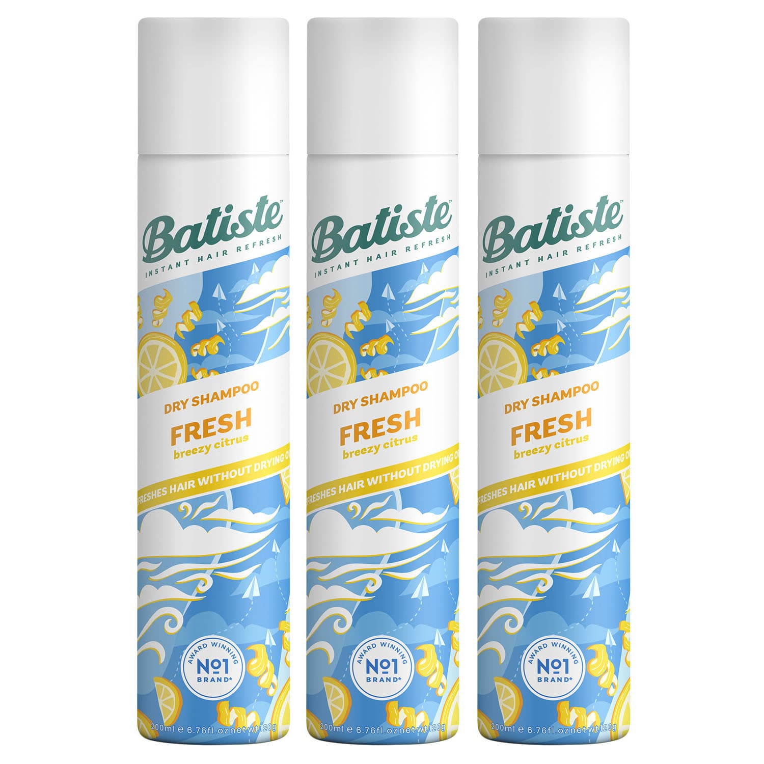 Батист Сухой шампунь для волос Fresh с ароматом свежести, 3 х (Batiste, Fragrance