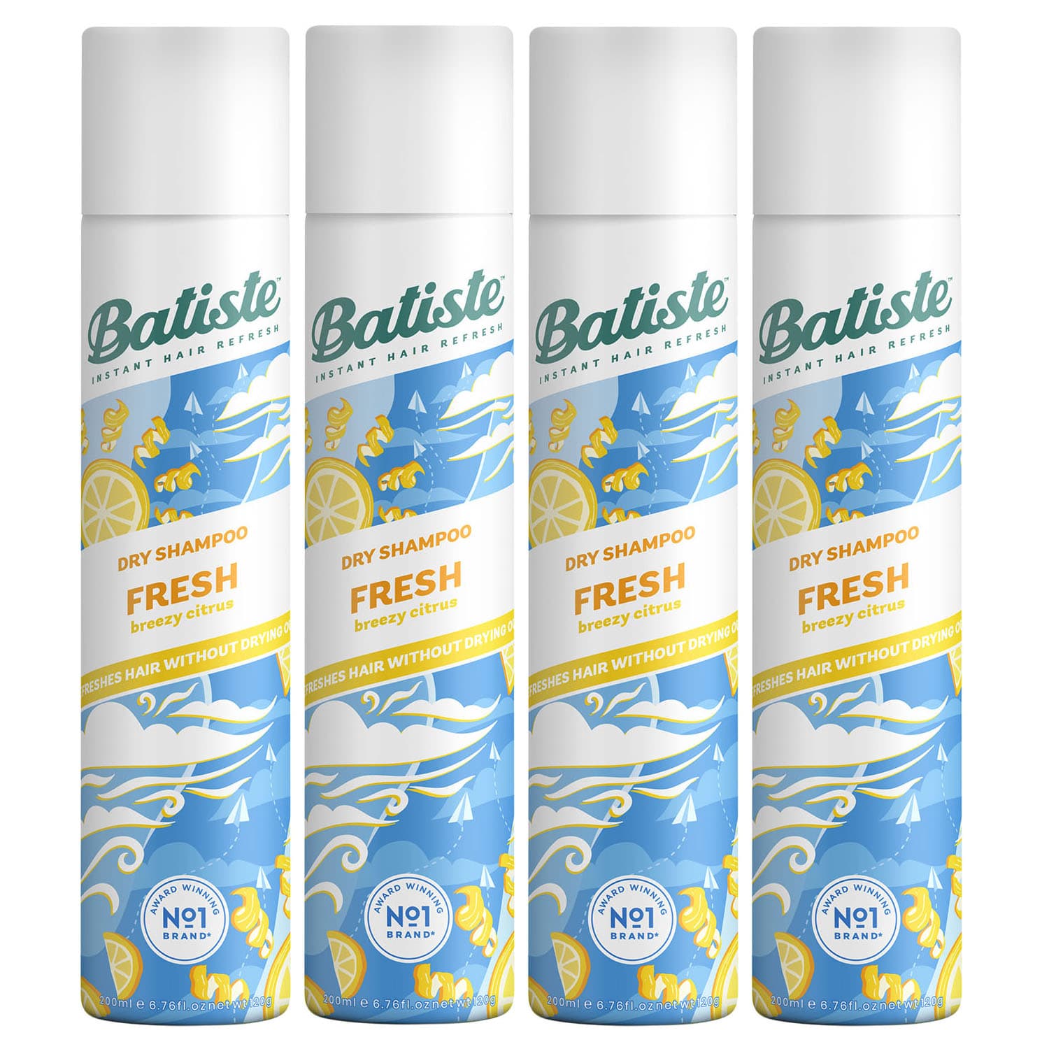 Батист Сухой шампунь для волос Fresh с ароматом свежести, 4 х (Batiste, Fragrance
