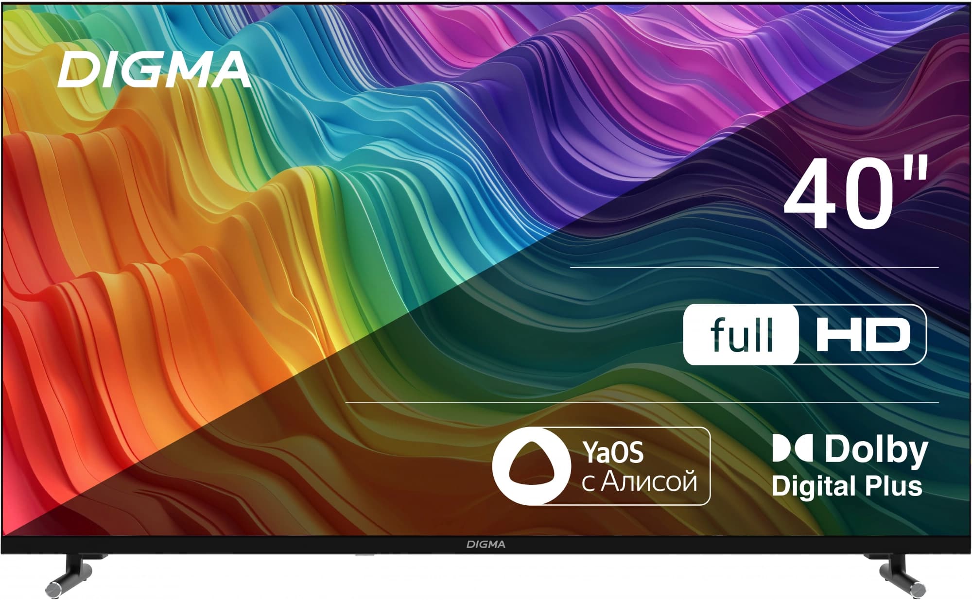 Телевизор Digma DM-LED40SBB33 40" 1920x1080 (Full HD) чёрный, DM-LED40SBB33