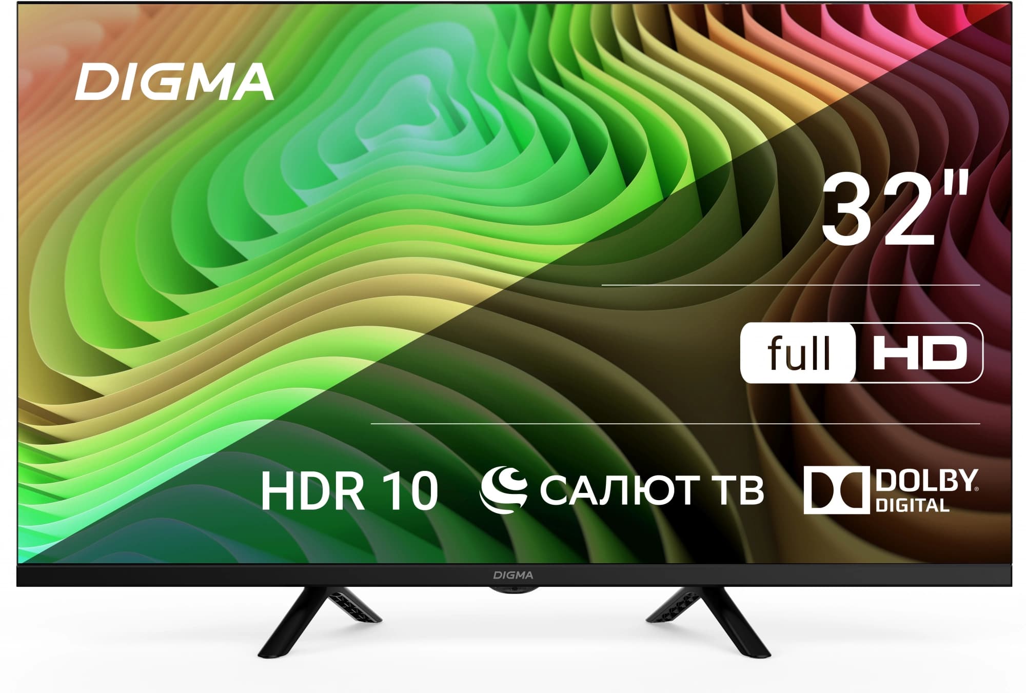Телевизор Digma DM-LED32SBB36 32" 1920x1080 (Full HD) чёрный, DM-LED32SBB36