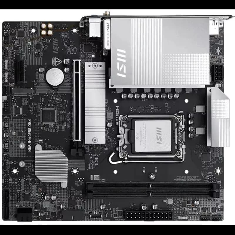 Материнская плата MSI PRO B860M-B WIFI Soc-1851 Intel B860 2xDDR5 mATX AC`97 8ch(7.1) 5Gigabit RAID+HDMI+DP