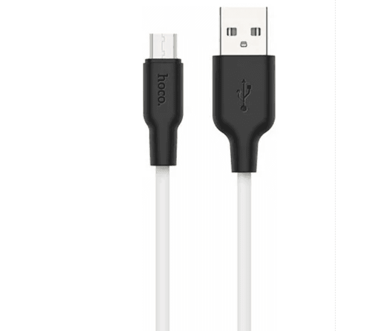 Кабель USB - MicroUSB HOCO X21 1м белый/черный (6957531071389)