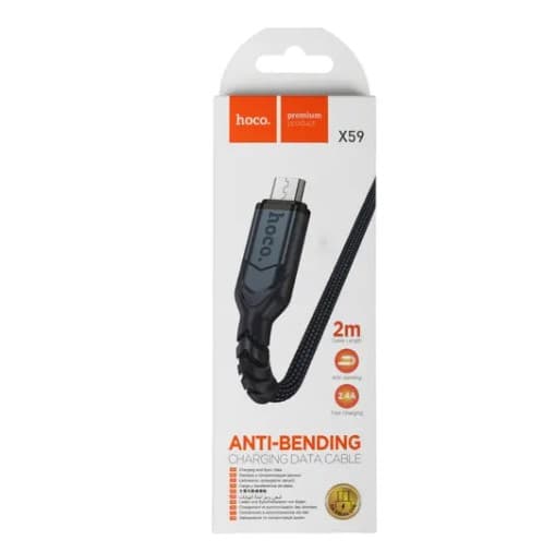 Кабель USB - MicroUSB HOCO X59m 2м голубой (6931474794109)