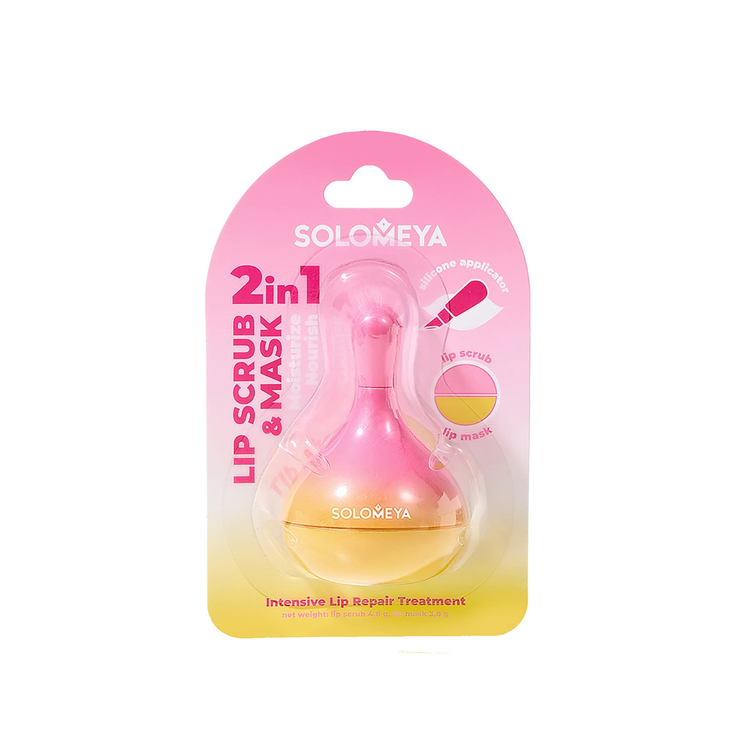 2in1: Scrub And Lip Mask With Silicone Applicator 2в1: скраб и маска для губ с силиконовым аппликатором