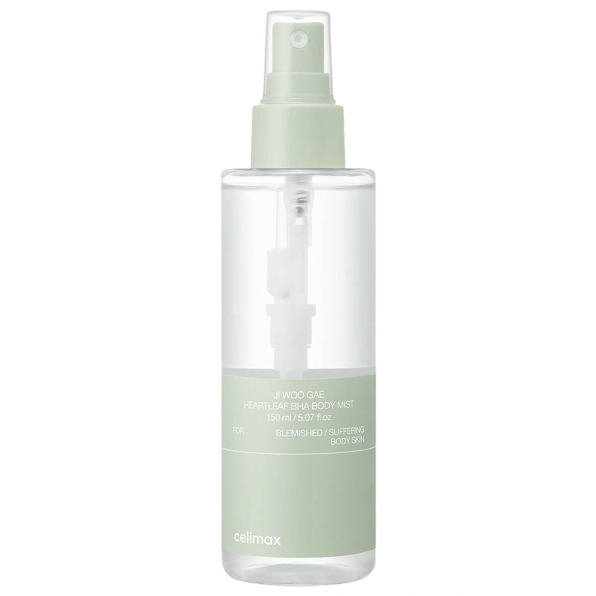 Успокаивающий мист для тела с BHA-кислотами Ji Woo Gae Heartleaf BHA Body Mist, , Celimax