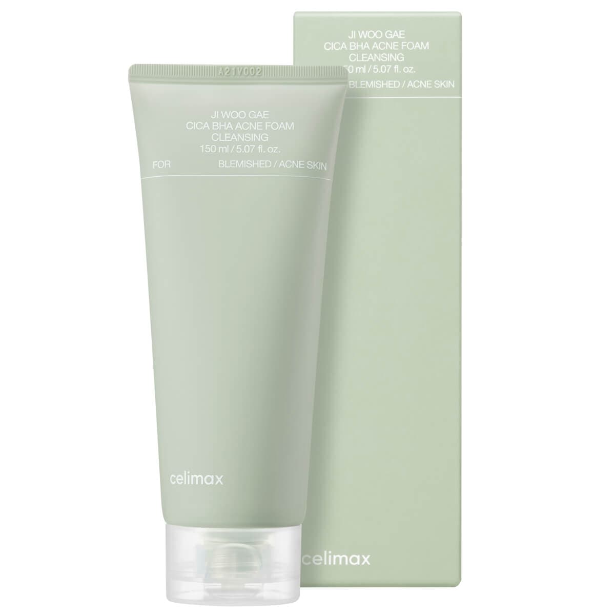 Очищающая пенка с BHA-кислотой и центеллой Ji Woo Gae Cica BHA Acne Foam Cleansing, , Celimax