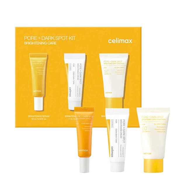 Набор миниатюр для выравнивания тона Celimax Pore+Dark Spot Brightening Kit