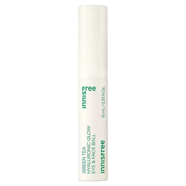 Массажный крем для век с зелёным чаем Innisfree Green Tea Hyaluronic Glow Eye & Face Ball