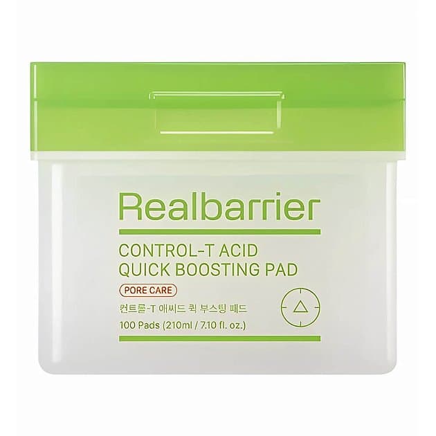 Отшелушивающие пэды для сужения пор и сияния кожи Real Barrier Control-T Acid Quick Boosting Pad