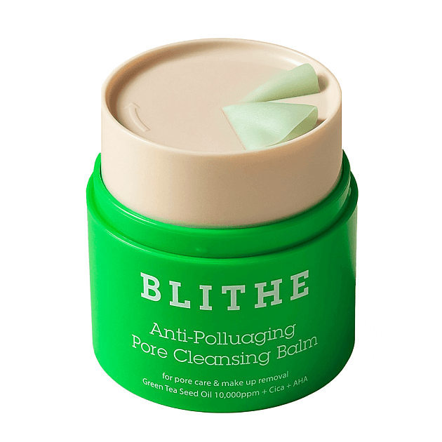 Очищающий бальзам с зелёным чаем и AHA Blithe Anti-Polluaging Pore Cleansing Balm