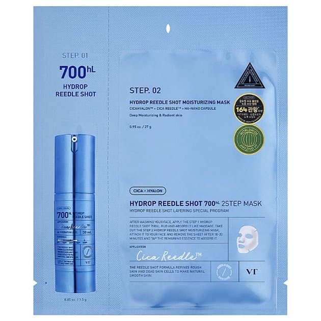 Усиленная двухфазная маска для увлажнения VT Cosmetics Hydrop Reedle Shot 700hL 2Step Mask