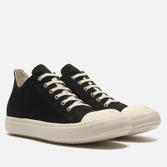 Мужские кроссовки Rick Owens DRKSHDW Tower Denim Low Temple Of Love Tower Of Light On Sole Black/Milk/Milk